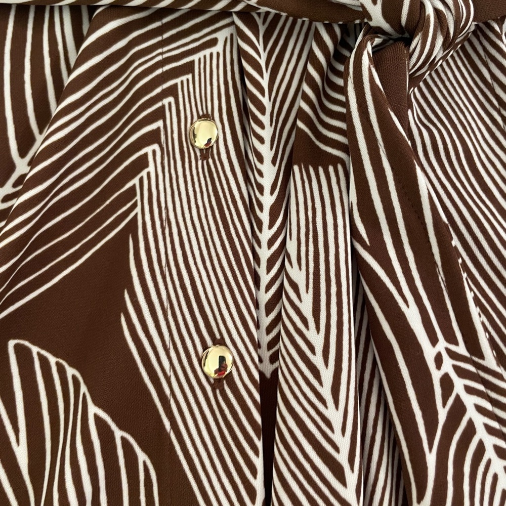 Talbots Brown and White Patterned Dress NWT